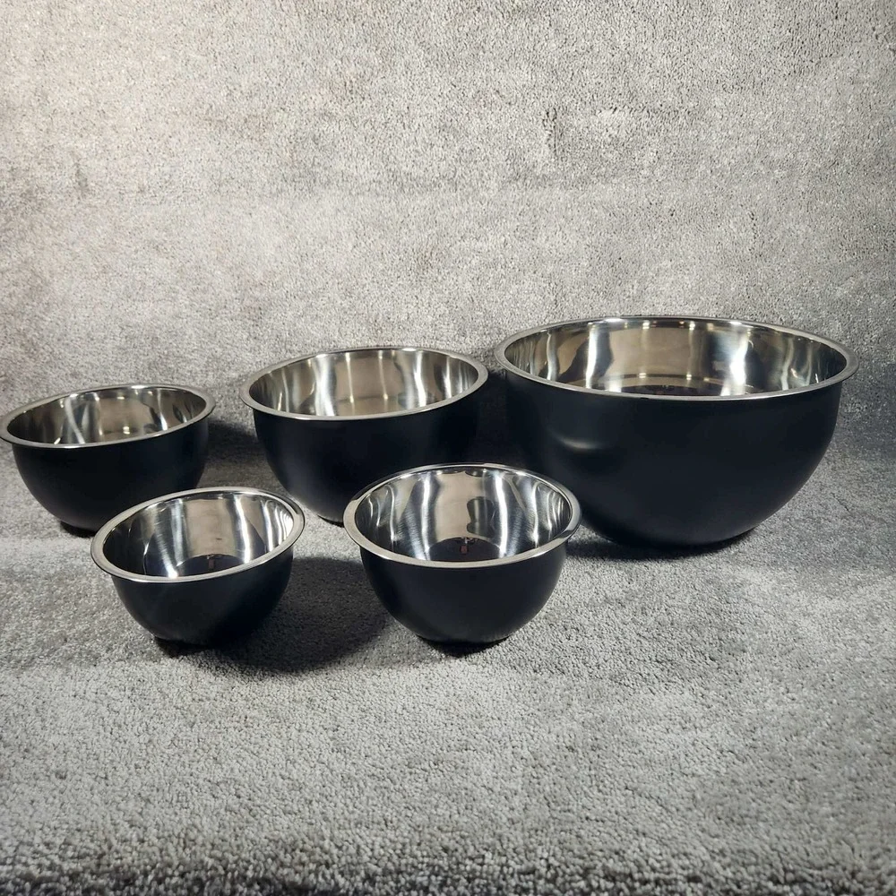 Lidla Mixing Bowl Set Stainless Steel 5 Piece with Lids Kitchen Prep‎